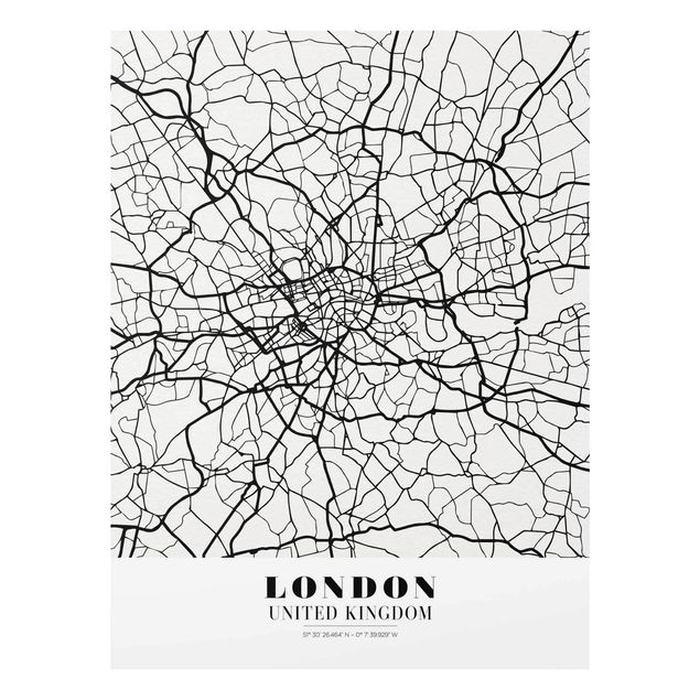 Glastavlor världskartor London City Map - Classic