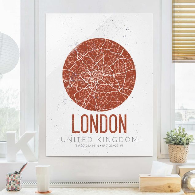 Glastavlor London City Map London - Retro