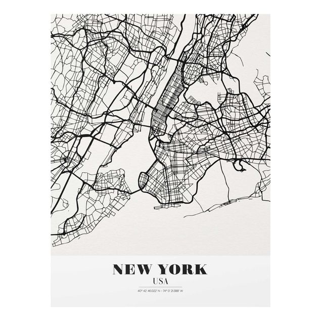 Glastavlor världskartor New York City Map - Classic