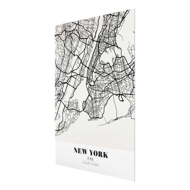 Glastavlor ordspråk New York City Map - Classic