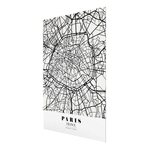 Glastavlor ordspråk Paris City Map - Classic