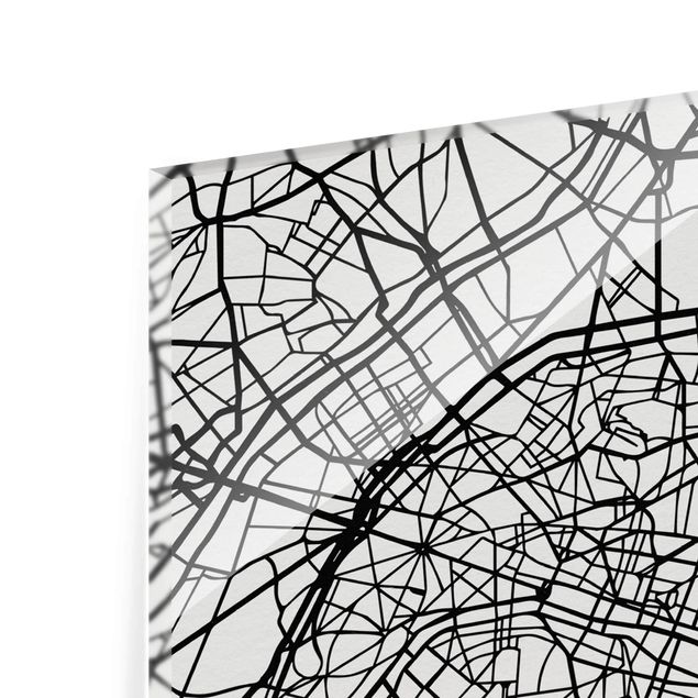 Tavlor svart och vitt Paris City Map - Classic