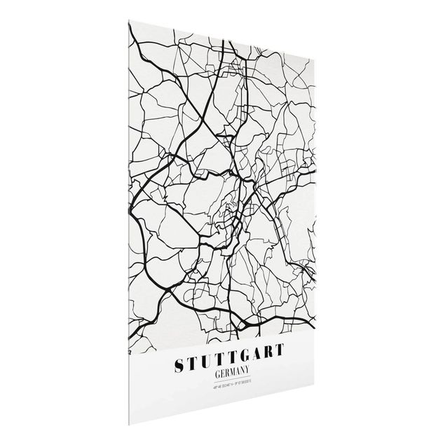 Glastavlor ordspråk Stuttgart City Map - Classic