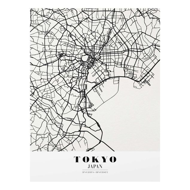 Glastavlor ordspråk Tokyo City Map - Classic