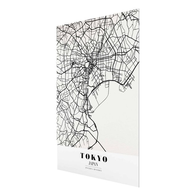 Tavlor svart och vitt Tokyo City Map - Classic