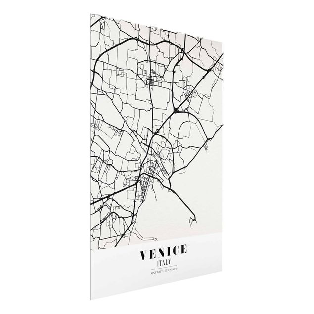 Glastavlor ordspråk Venice City Map - Classic