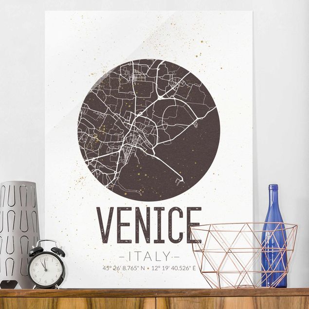 Kök dekoration Venice City Map - Retro