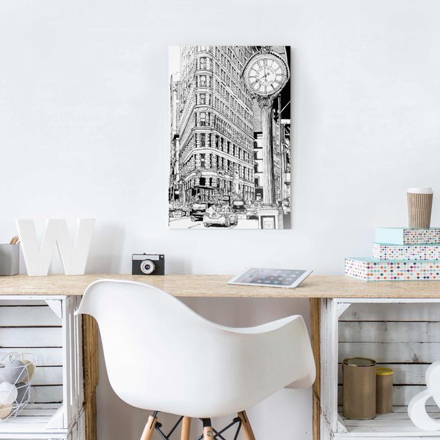 Glastavlor svart och vitt City Study - Flatiron Building