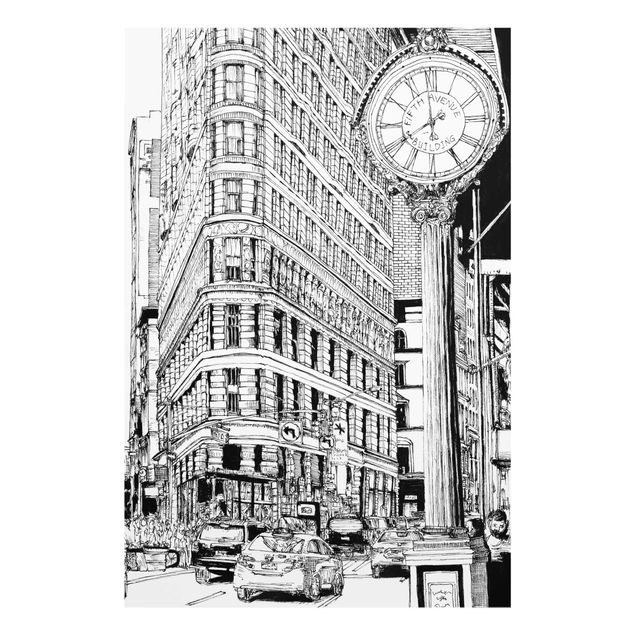 Tavlor svart och vitt City Study - Flatiron Building