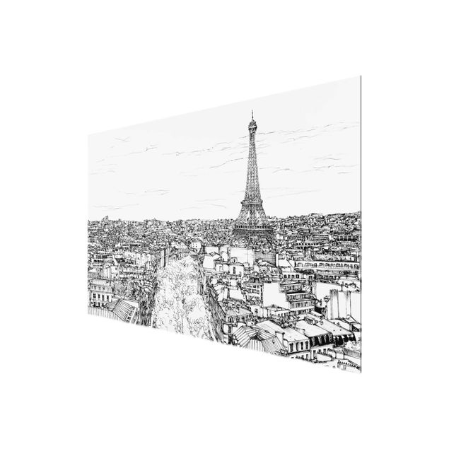 Tavlor arkitektur och skyline City Study - Paris
