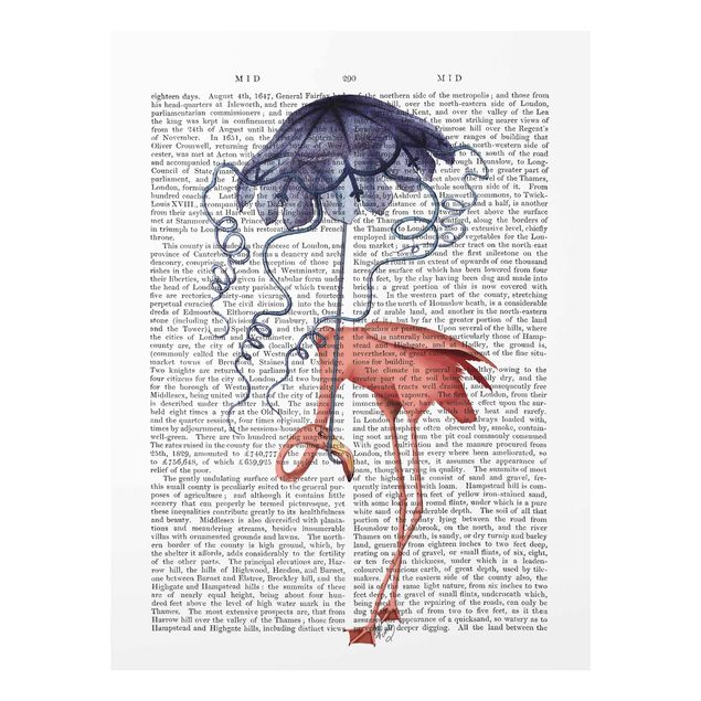 Tavlor rosa Animal Reading - Flamingo With Umbrella