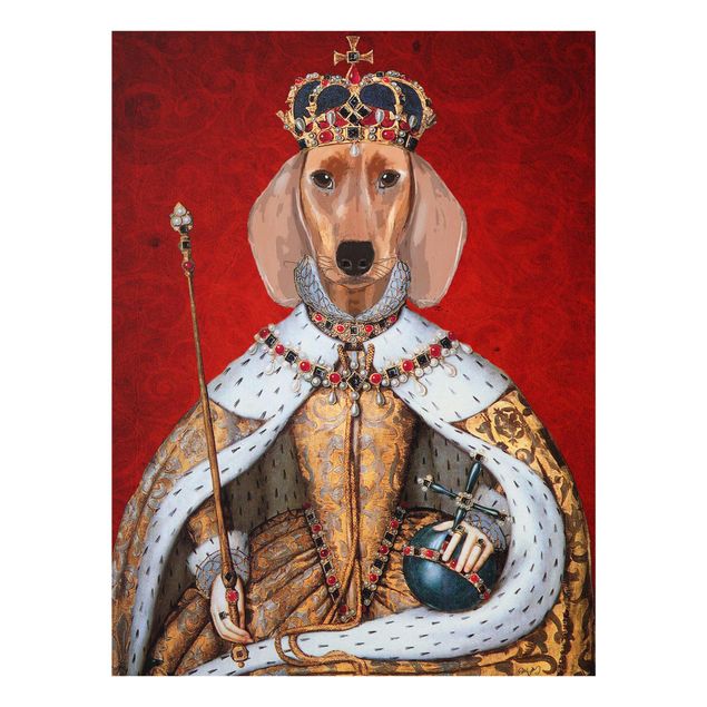 Tavlor röd Animal Portrait - Dachshund Queen