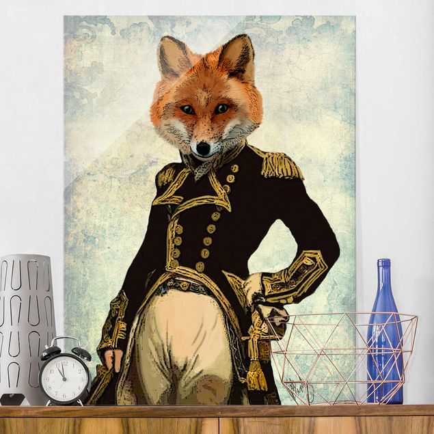 Glastavlor djur Animal Portrait - Fox Admiral