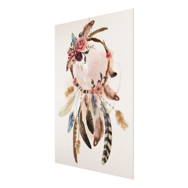 Tavlor Dream Catcher With Roses And Feathers