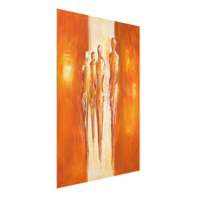 Tavlor abstrakt Petra Schüßler - Four Figures In Orange 02