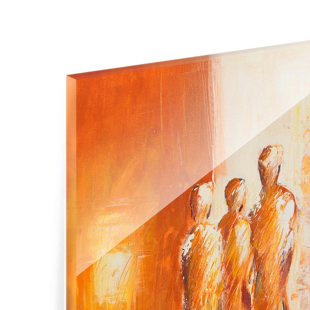 Glas Magnetboard Petra Schüßler - Four Figures In Orange 02