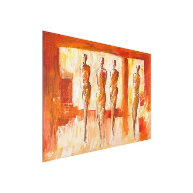 Tavlor abstrakt Petra Schüßler - Four Figures In Orange