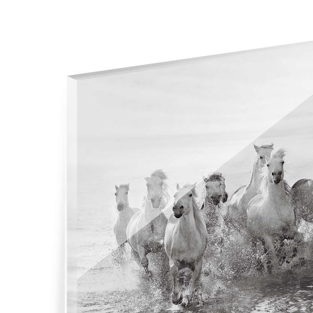 Glastavlor landskap White Horses In The Ocean