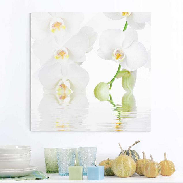Glastavlor orkidéer Spa Orchid - White Orchid