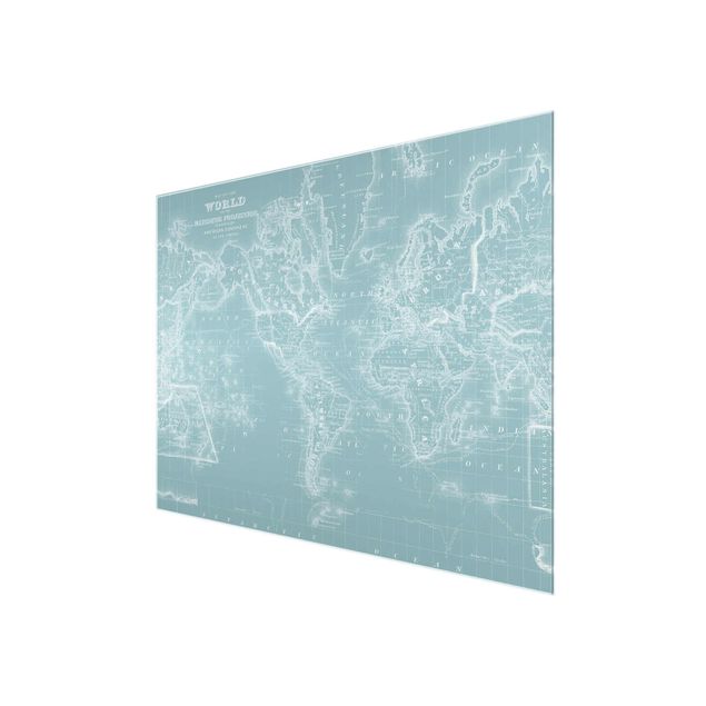 Tavlor World Map In Ice Blue