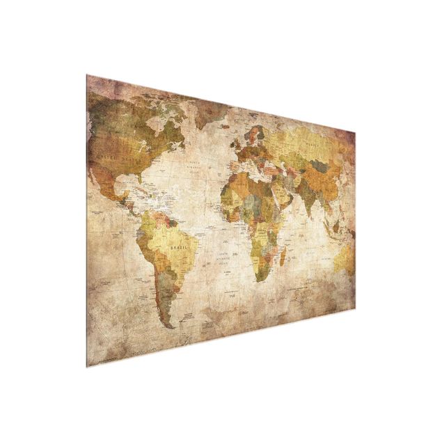 Glastavlor världskartor World map
