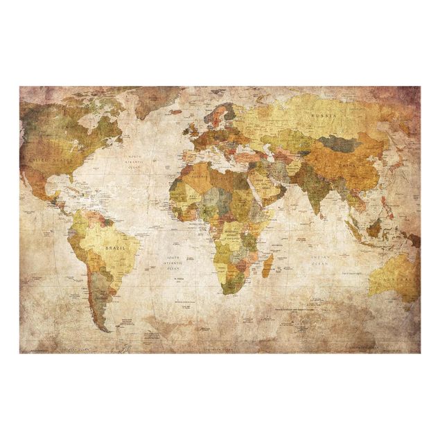 Tavlor grön World map