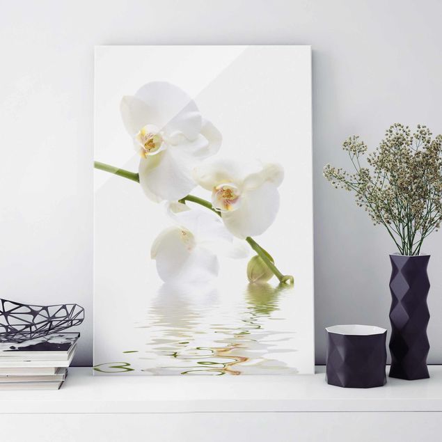 Glastavlor orkidéer White Orchid Waters