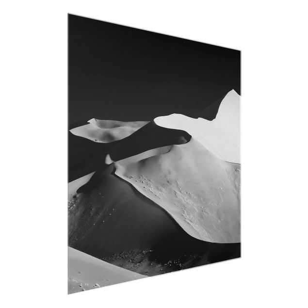 Glastavlor svart och vitt Desert - Abstract Dunes