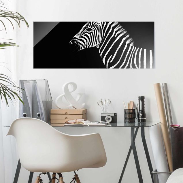 Glastavlor svart och vitt Zebra Safari Art
