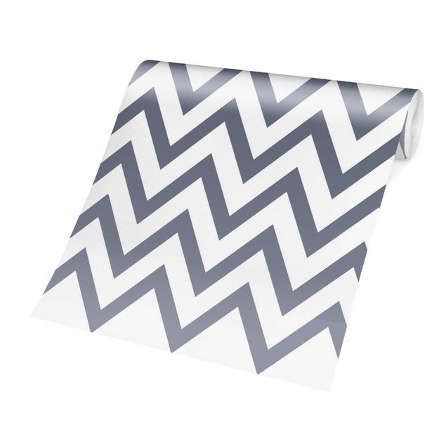Tapeter modernt Grey White Zigzag