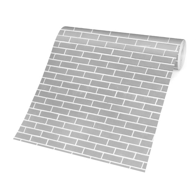 Fototapeter sten utseende Gray Brick Wall