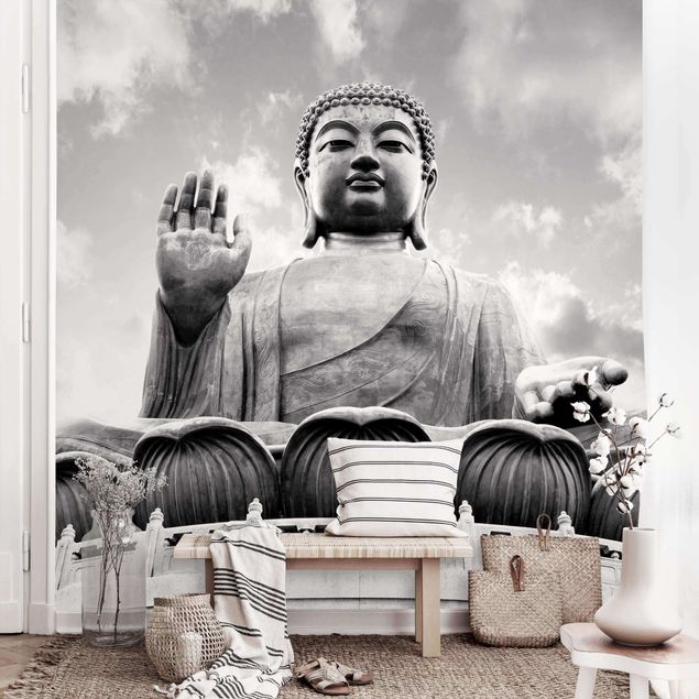 Fototapeter svart och vitt Big Buddha Black And White