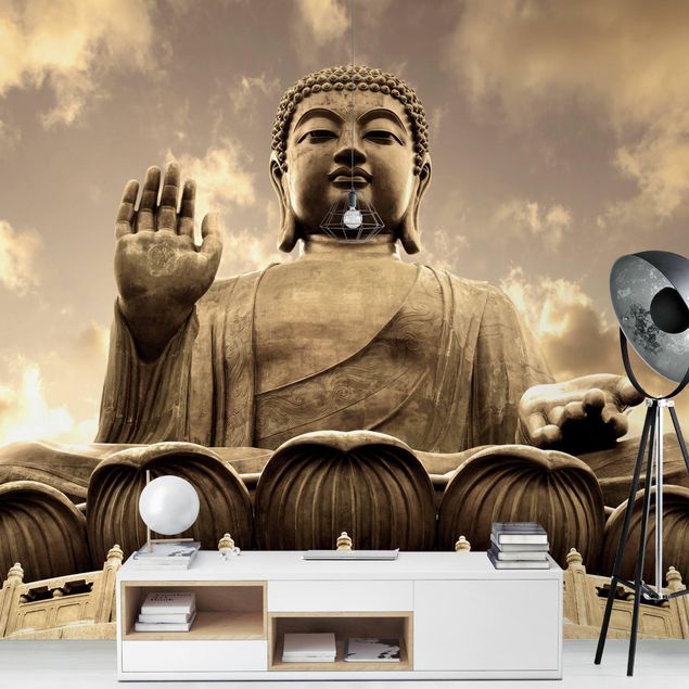 Fototapeter andlig Big Buddha Sepia