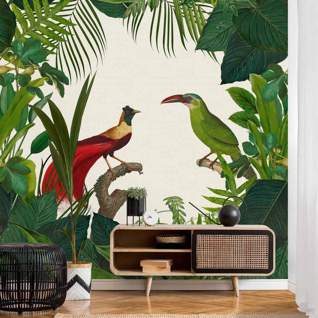 Kök dekoration Green Paradise With Tropical Birds