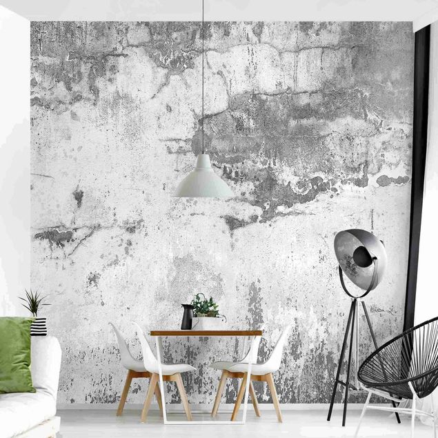 Fototapeter 3D Grunge Concrete Wall Grey