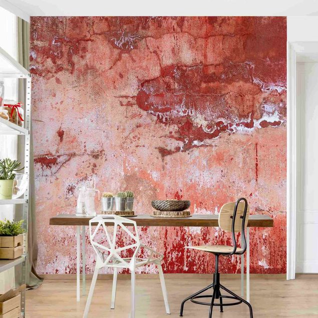 Tapeter industriell Grunge Concrete Wall Red