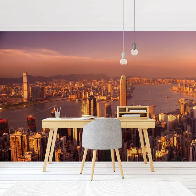 Tapeter modernt Hong Kong Sunset