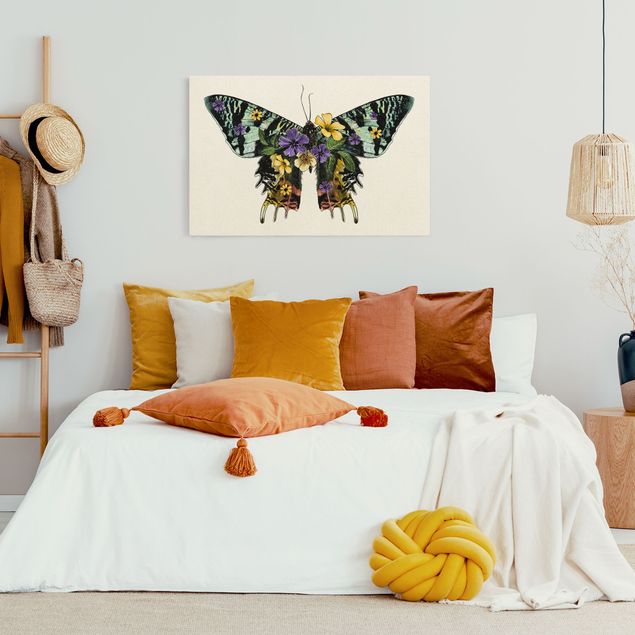 Tavlor modernt Illustration Floral Madagascan Butterfly