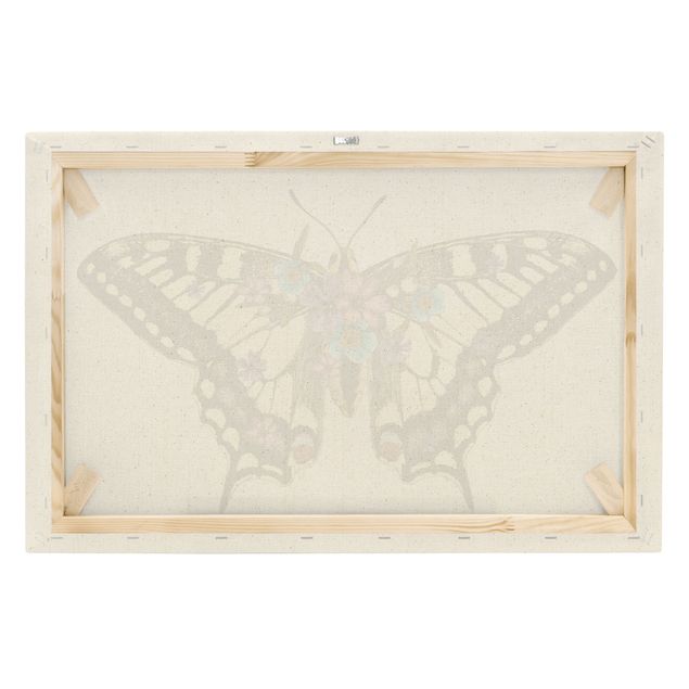 Canvastavlor Illustration Floral Swallowtail