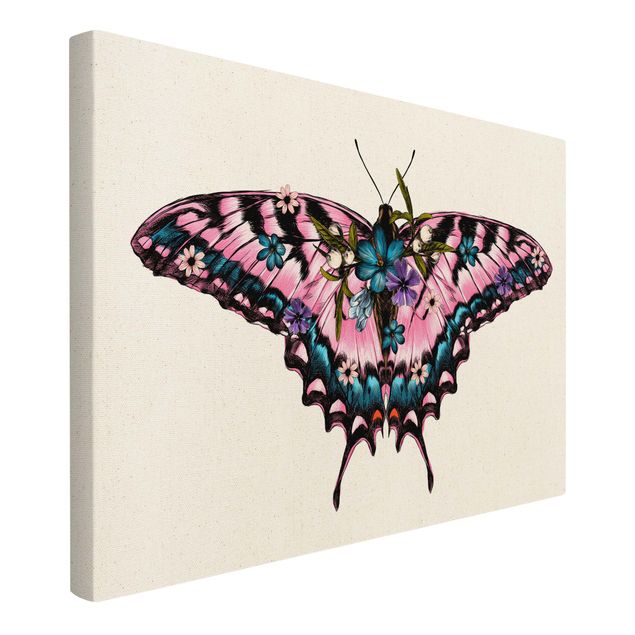 Tavlor modernt Illustration Floral Tiger Swallowtail
