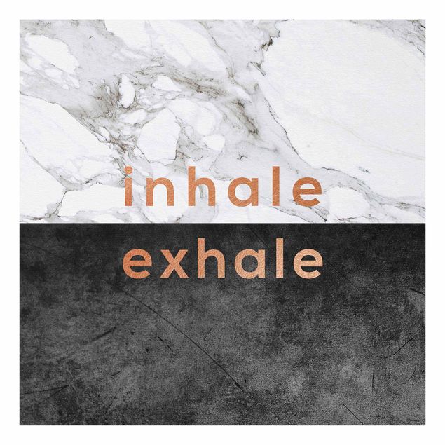 Tavlor svart och vitt Inhale Exhale Copper And Marble