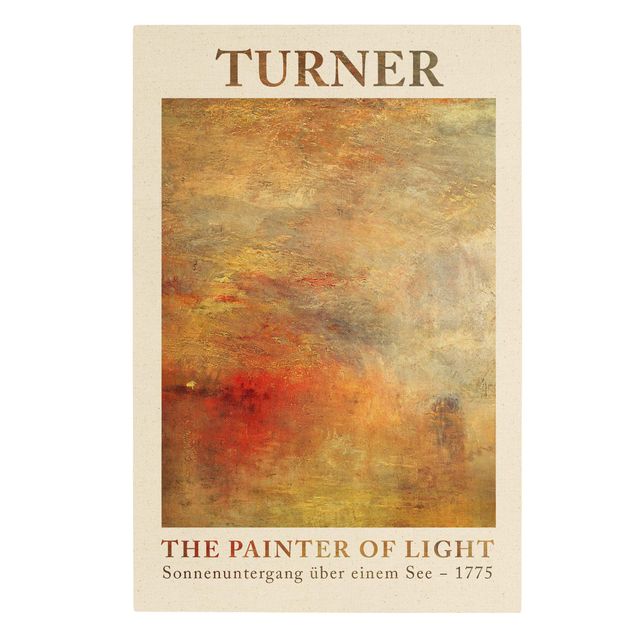 Canvastavlor konstutskrifter Joseph Mallord William Turner - Sunset At The Lake  - Museum Edition