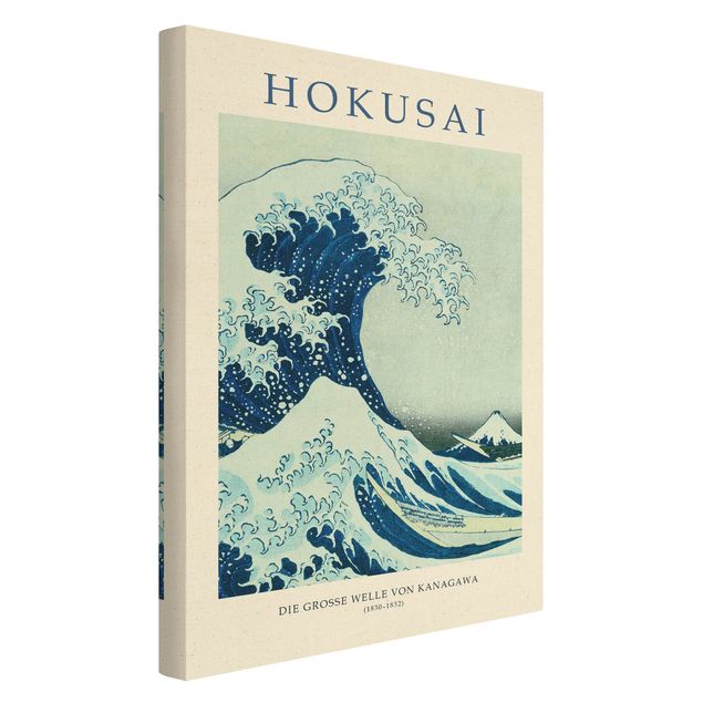 Tavlor blå Katsushika Hokusai - The Big Wave Of Kanagawa - Museum Edition