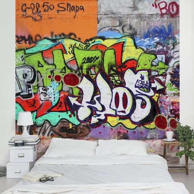 Tapeter industriell Graffiti Wall