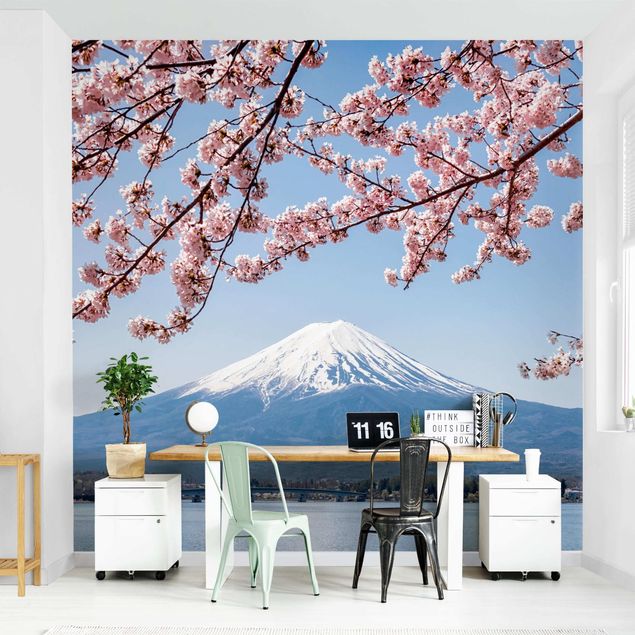 Kök dekoration Cherry Blossoms With Mt. Fuji