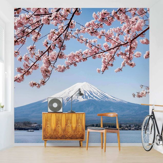 Fototapeter blommor  Cherry Blossoms With Mt. Fuji