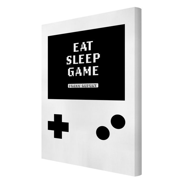 Canvastavlor Classical Gaming Console Eat Sleep Game Press Repeat