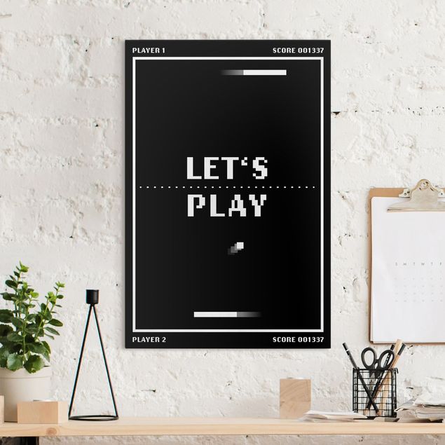 Canvastavlor svart och vitt Classical Video Game In Black And White Let's Play