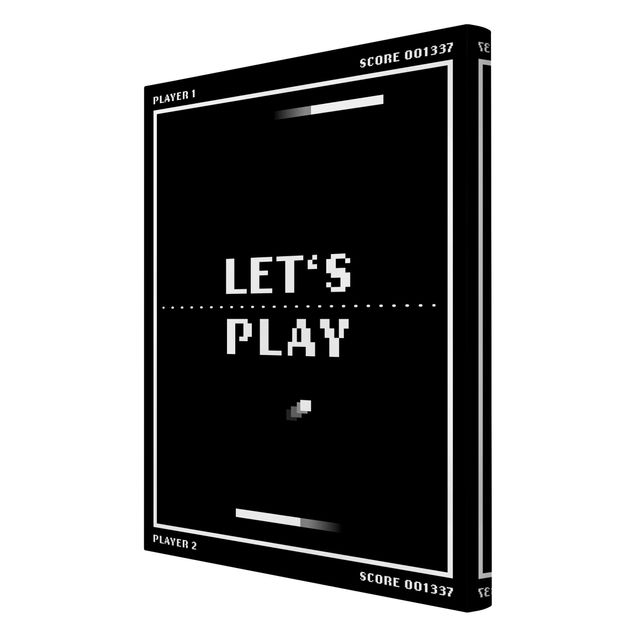Canvastavlor Classical Video Game In Black And White Let's Play