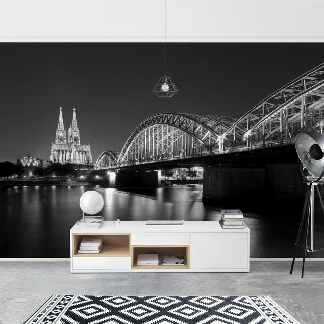 Fototapeter svart och vitt Cologne At Night II
